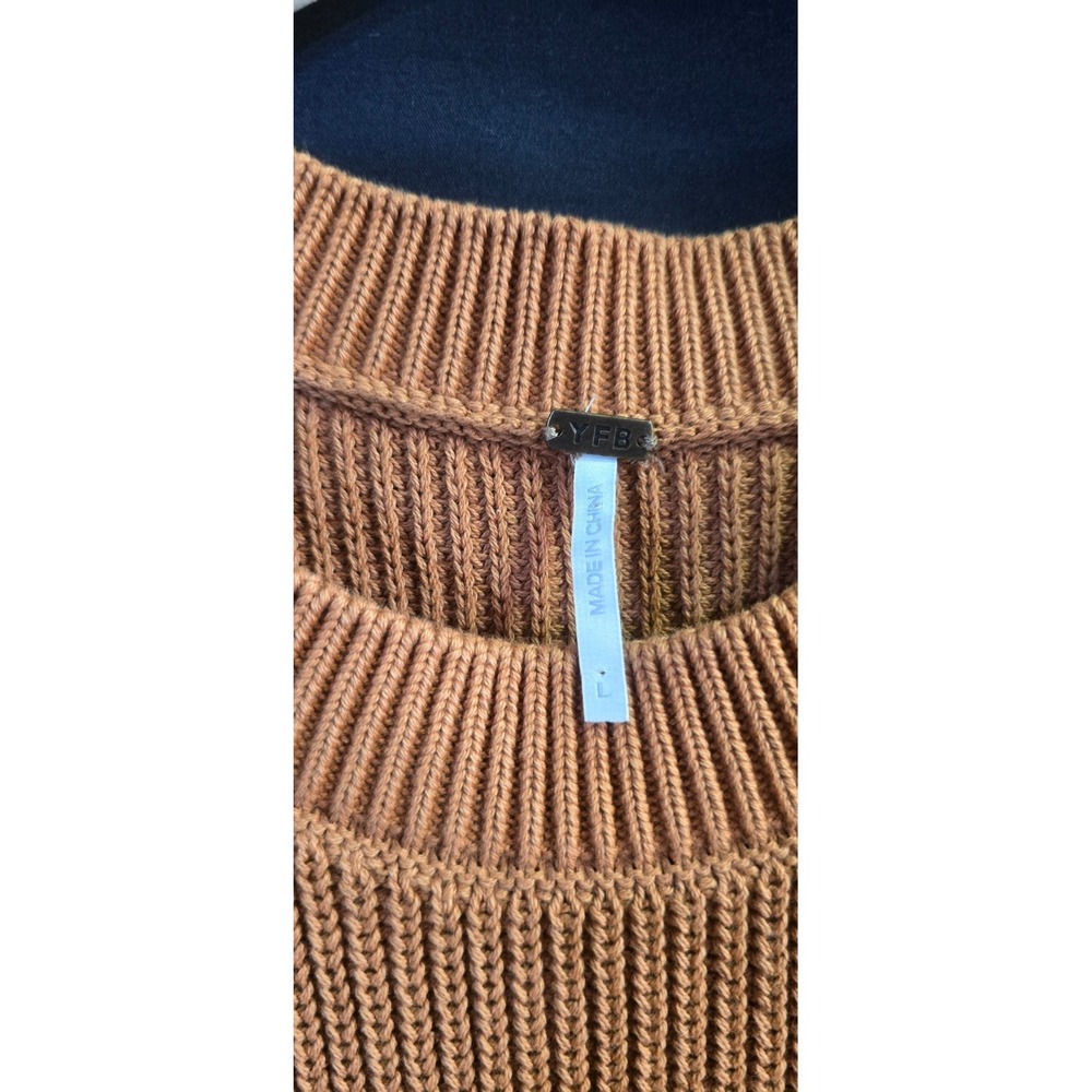 $158 NEW L YOUNG FABULOUS BROKE YFB‎ mustard brown fall sleeveless sweater vest - Picture 4 of 7